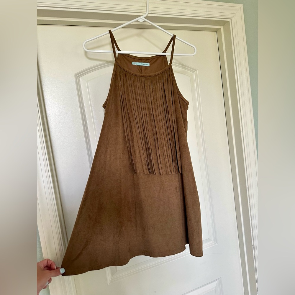 Maurice’s - Adorable Brown Suede Fringe Dress! - Picture 2 of 8